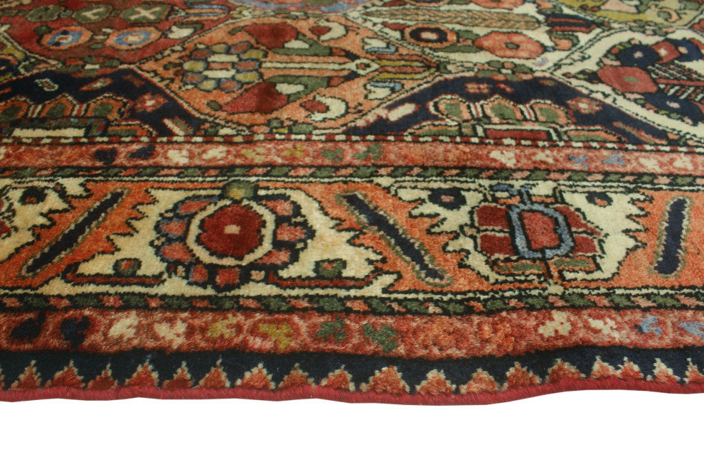 Fine Vintage Distressed Pili Burgundy/Ivory Rug, 7'2x8'7