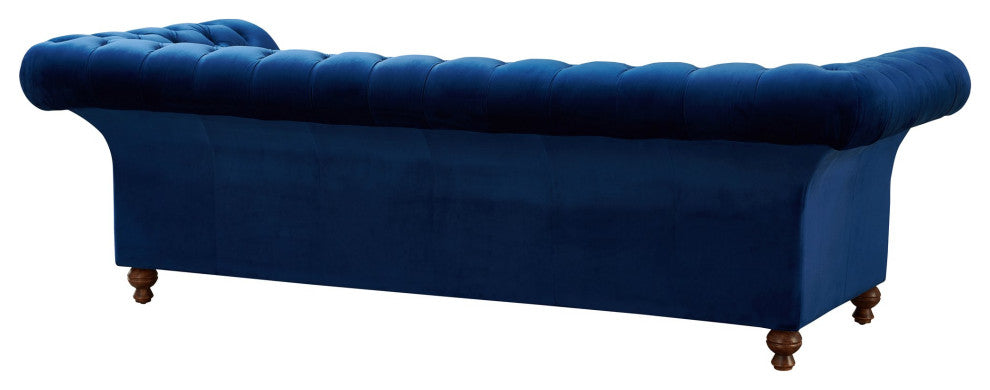 Peyton Sloped Arm Chesterfield Sofa Blue Velvet