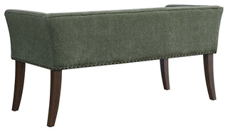 Madison Park Flared Low Arm Low Back Accent Bench Chair, Green