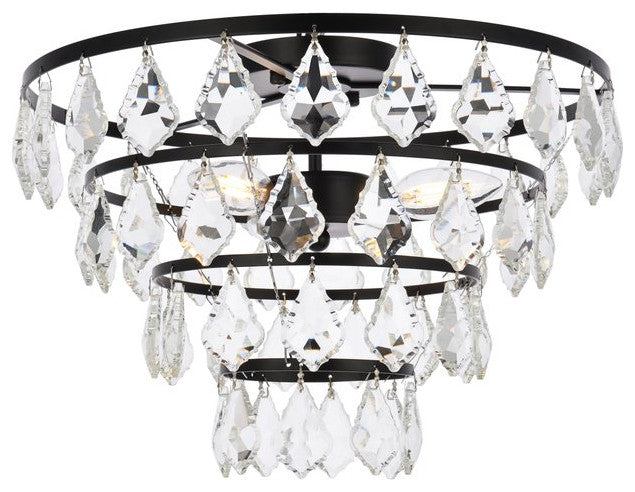 Evan 16" Flush Mount, Black
