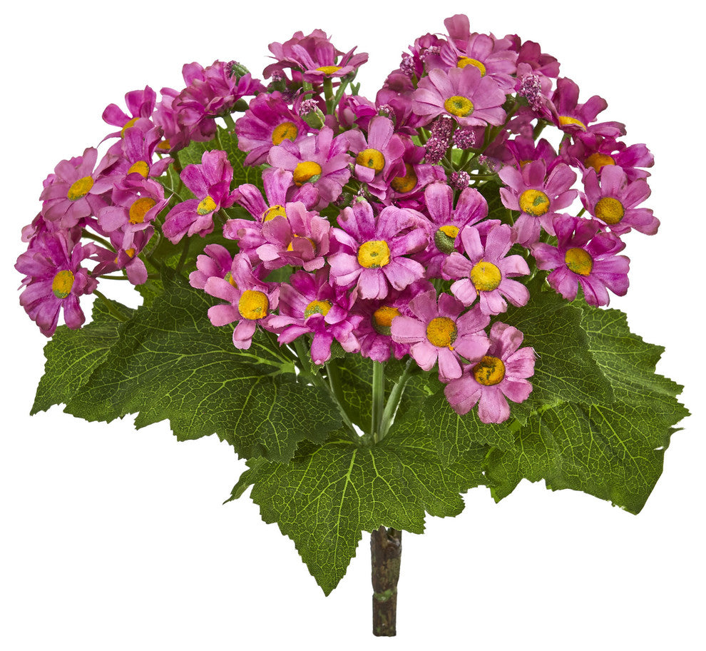 Daisy Bush Artificial Flower, Set of 6, Mauve