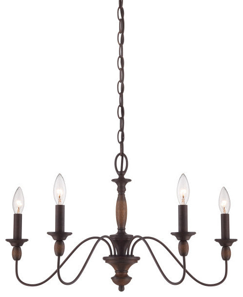Quoizel HK5005TC Five Light Chandelier Holbrook Tuscan Brown