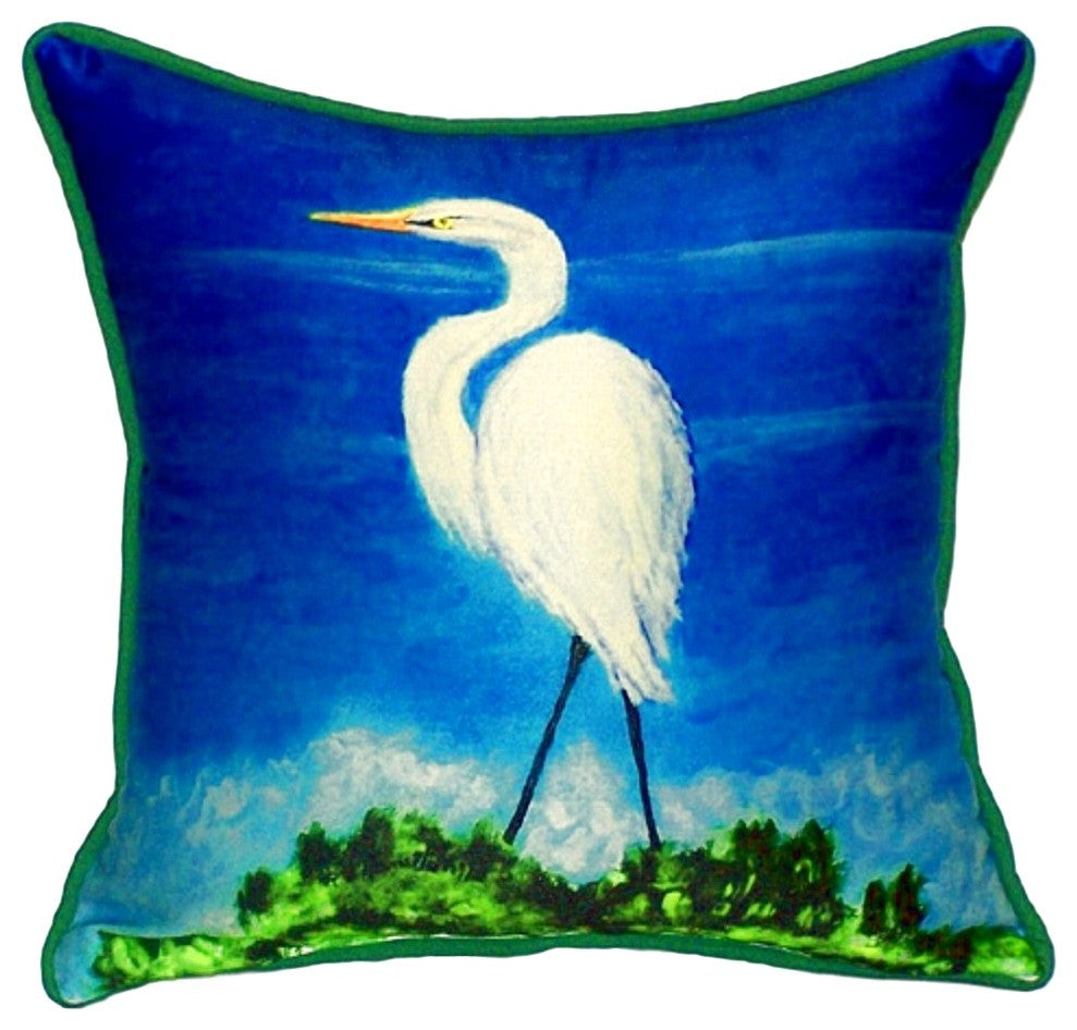 Great Egret Extra Large Zippered Pillow 22x22