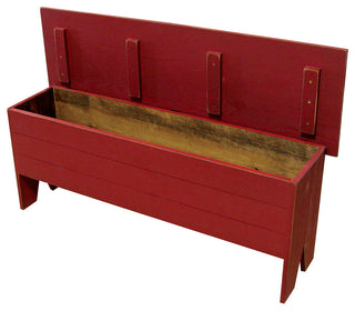 Wooden Storage Bench, Old Red