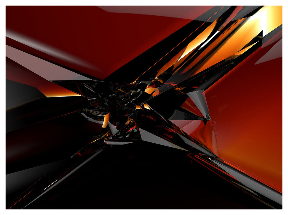 3D Abstract Red Glass Design, Abstract Canvas Art Print, 40"x30"