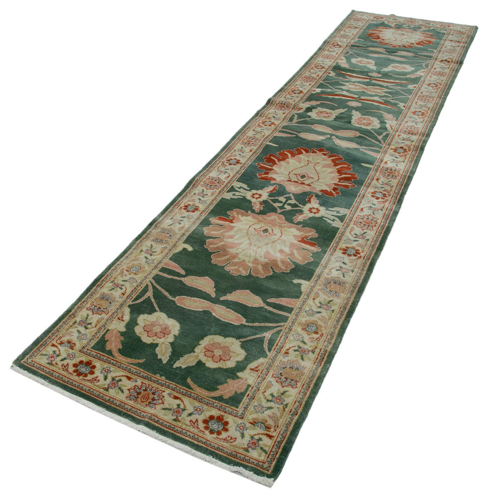 Rug N Carpet - Handmade Oriental 2' 10" x 12' 0" Runner Oushak Area Rug