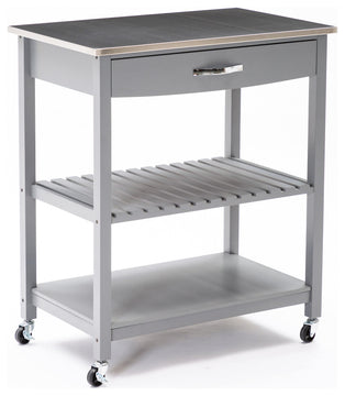 Holland kitchen cart with stainless steel top, gray