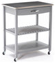 Holland kitchen cart with stainless steel top, gray