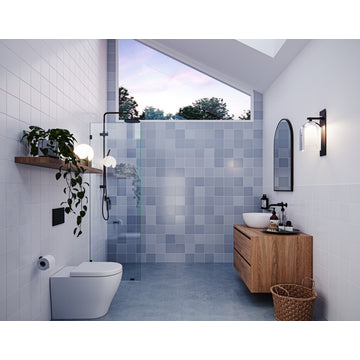 78"x22.5" Frameless Shower Door Single Fixed Panel, Matte Black