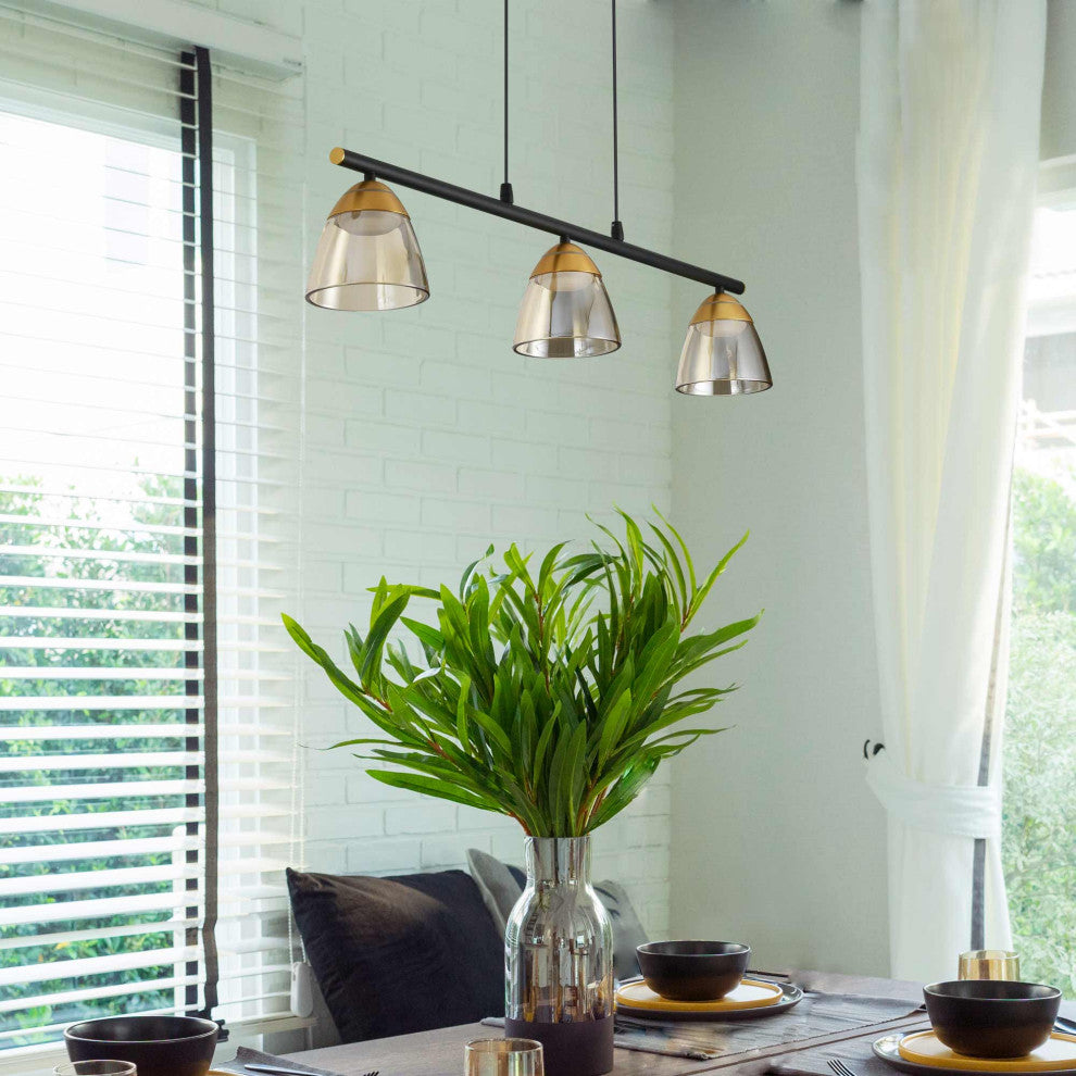 Roma 36" ETL Certified Integrated LED Height Adjustable Chandelier, Black