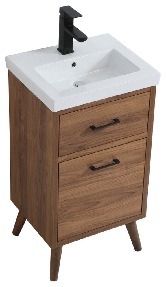 Beatrice 18" Bathroom Vanity, Walnut Brown