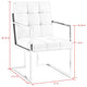 Phoebe Tufted Dining Chairs With Square Arms, Set of 2, Light Grey Pu Leather