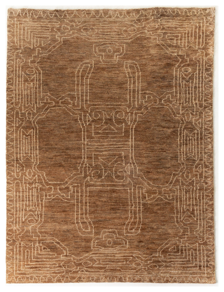 Tozi Hand Knotted Jute Rug-Brown-8'x10'