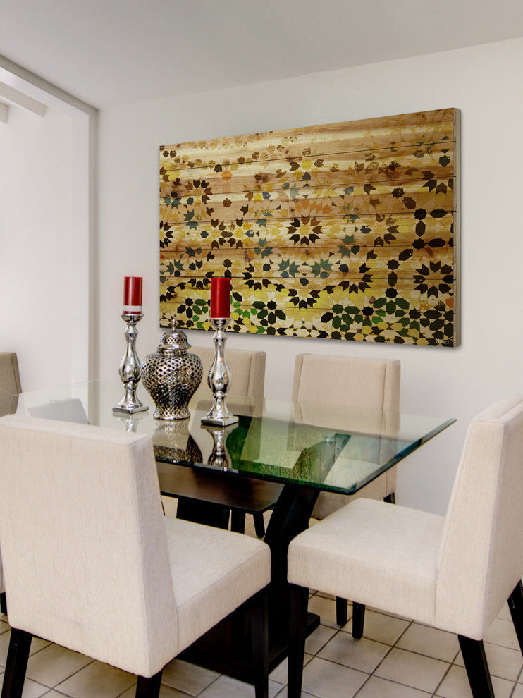 "Tangier" UV Ink Print on Natural Pine Wood, 60"x40"