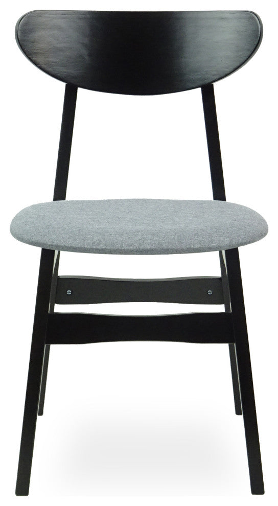 Dining Room Set of 6 Yumiko Chairs and Extendable Round Table, Black Color