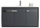 Oakville Wall Mount Bathroom Vanity, Onix Grey, 42", Chrome Hardware