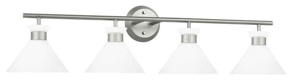 Belcarra 4 Light Bath, Brushed Steel