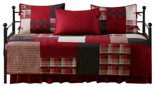 Woolrich Sunset Cabin Plaid Coverlet Daybed Set, Red