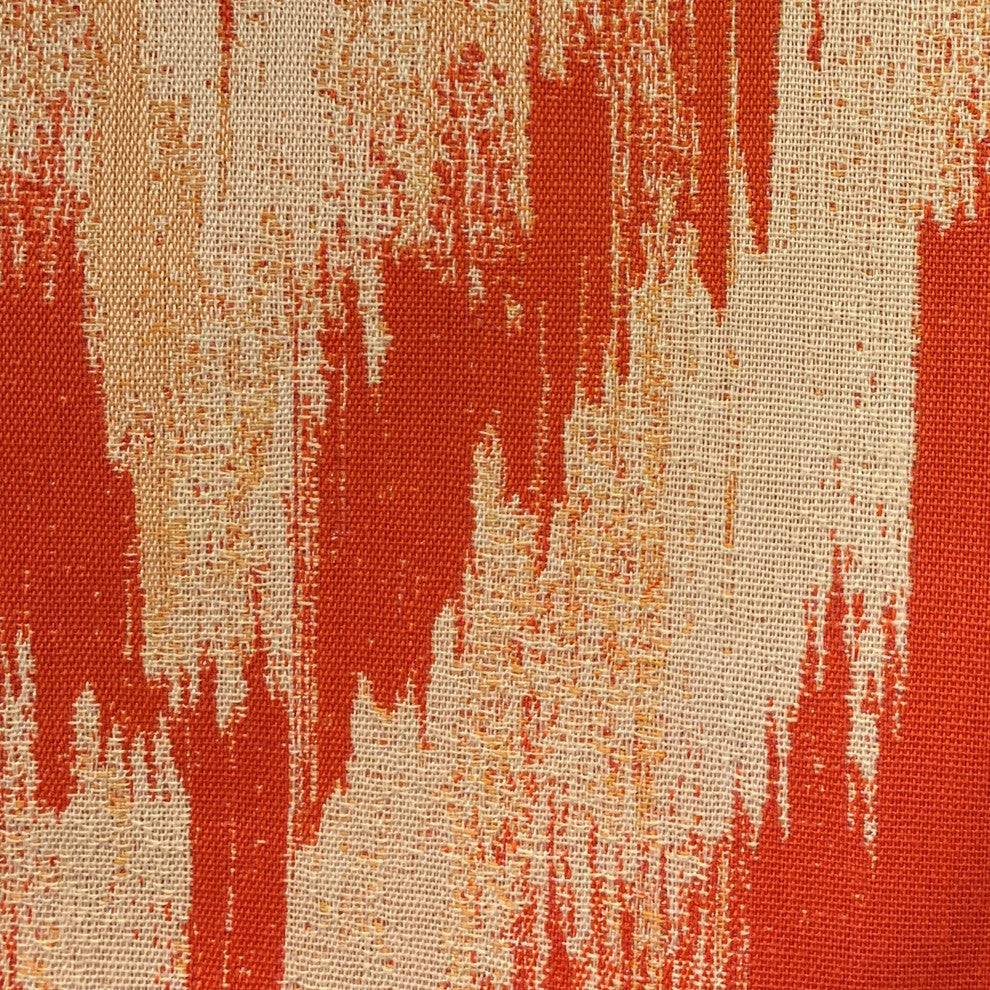 Plutus Tangelo Avalanche Orange Ikat Luxury Outdoor/Indoor Throw Pillow, 16"x16"