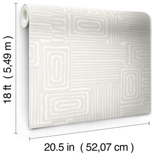 Emily Rayna Taupe Pathways Peel and Stick Wallpaper