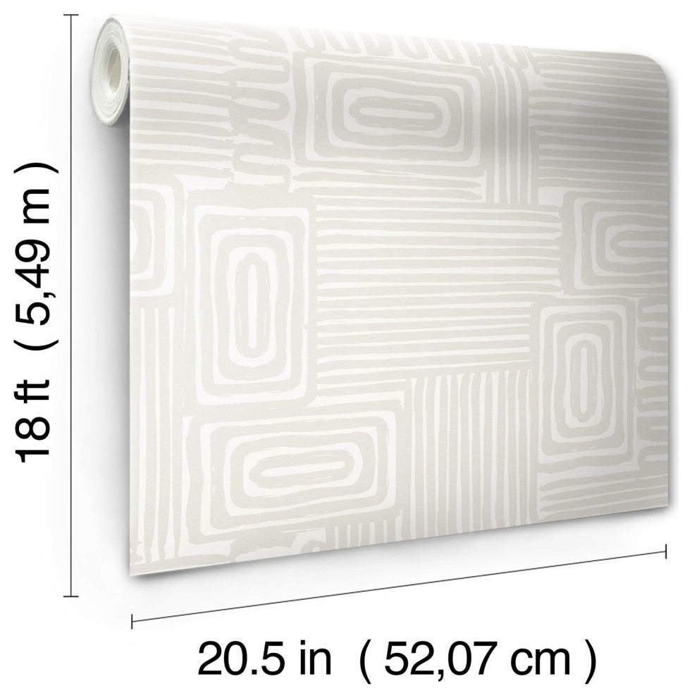 Emily Rayna Taupe Pathways Peel and Stick Wallpaper