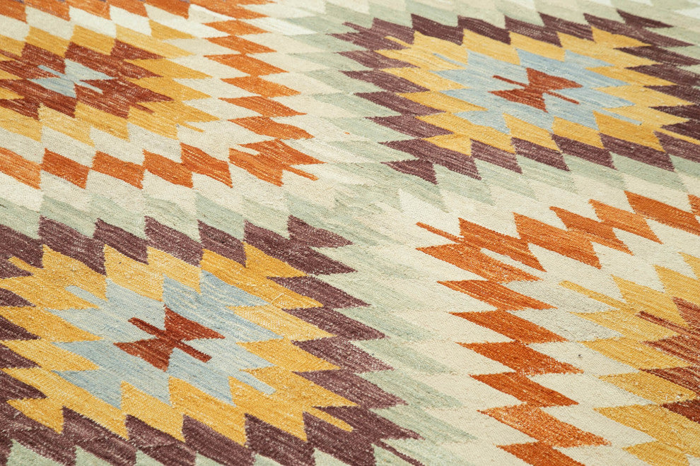 Rug N Carpet - Hand-knotted Turkish 9' 3'' x 11' 9'' Unique Wool Kilim Rug