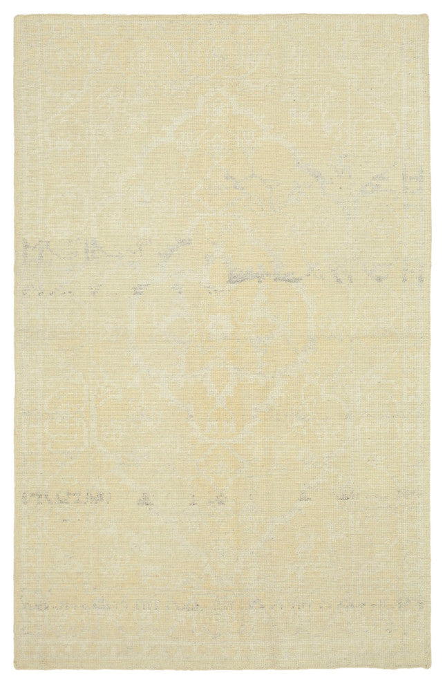 Rug N Carpet - Handwoven Oriental 5' 0" x 7' 10" Decorative Yellow Oushak Rug