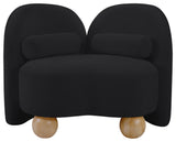 Daphne Upholstered Chair/Loveseat/Sofa, Black, Chenille Fabric, Chair