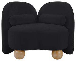 Daphne Upholstered Chair/Loveseat/Sofa, Black, Chenille Fabric, Chair