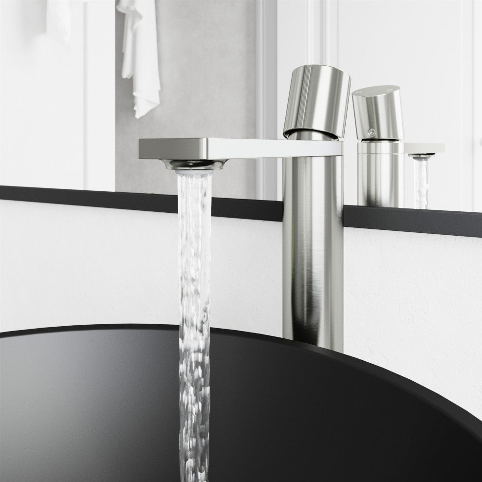 VIGO Gotham 12" H Single Handle Single Hole Bathroom Vessel Faucet, Brushed Nickel