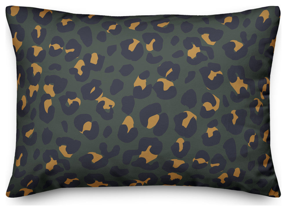 Green Leopard 20x14 Spun Poly Pillow