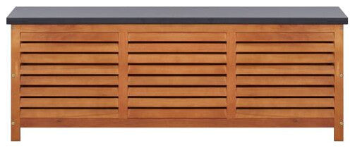 vidaXL Patio Storage Box Entryway Outdoor Storage Chest Solid Wood Eucalyptus