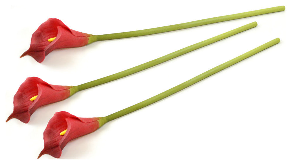 DII Flower Cala Lily Red (Set of 3)
