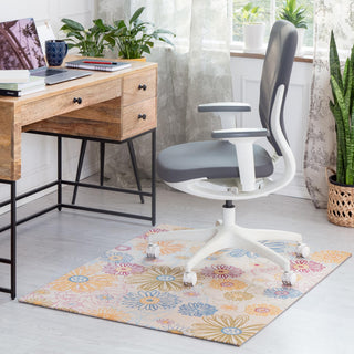 Keukenhof Cream Multi-Tone Rug'd Chair Mat, 36"x48", .5" Pile Height