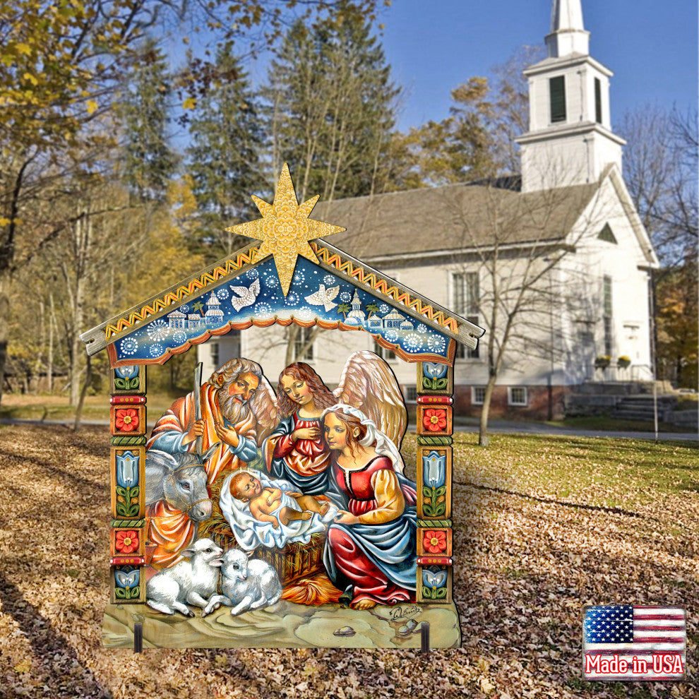 Outdoor Nativity 44 Inch Free Standing