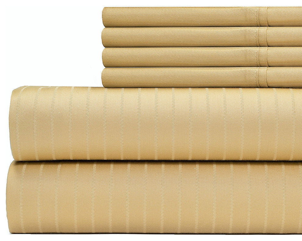 Stripe 700 Thread Count Premier 6-Piece Sheet Set, Gold, California King