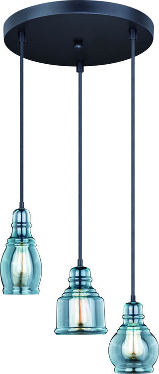 Millie 3-Light Assorted Mini Pendants with 12" Canopy Oil Rubbed Bronze