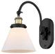 Cone Sconce, Black Antique Brass, Matte White, Matte White