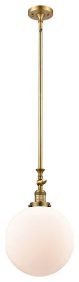 Beacon Mini Pendant, Brushed Brass, Matte White