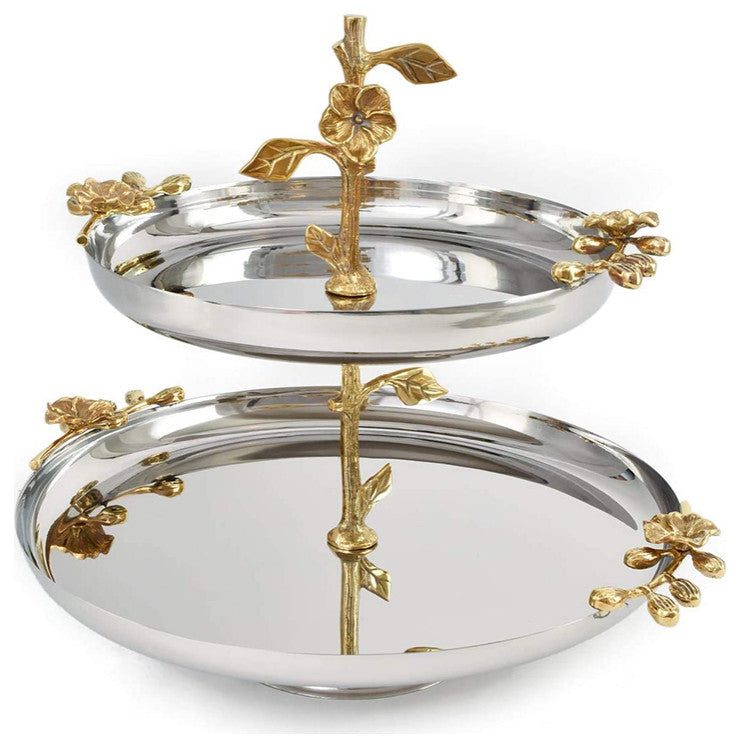Orchid Stem Double Tier Etagere