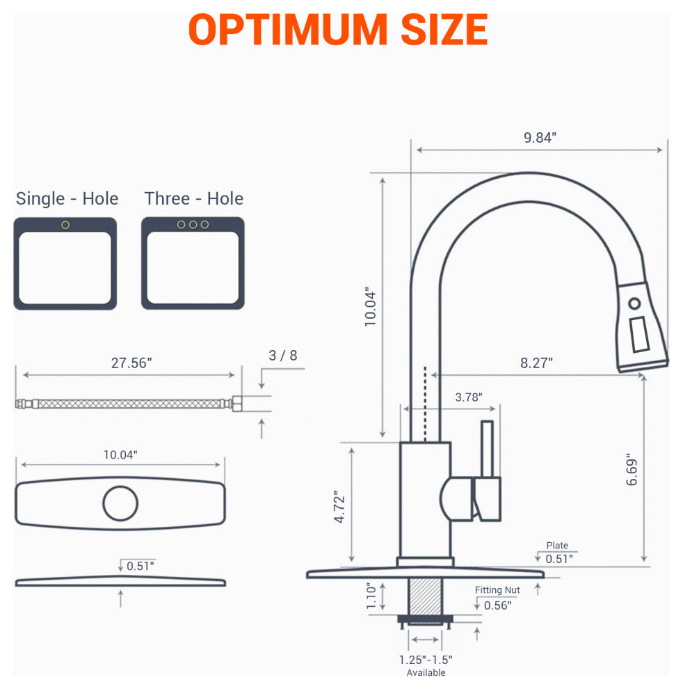 Kitchen Faucet With Pull Down Sprayer, Brushed Nickel