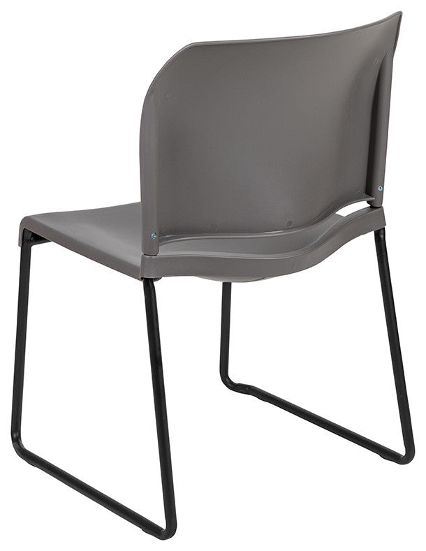 Hercules Series 880 Lb. Capacity Full Back Contoured Stack Chair-Sled Base, Gray