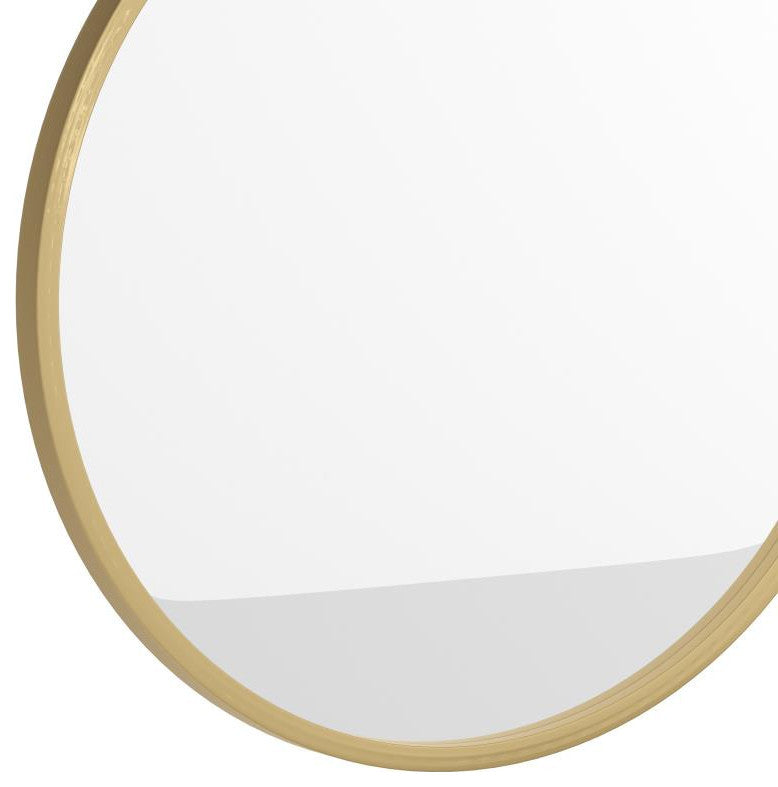 Julianne Round Metal Framed Wall Mirror, Gold, 20"