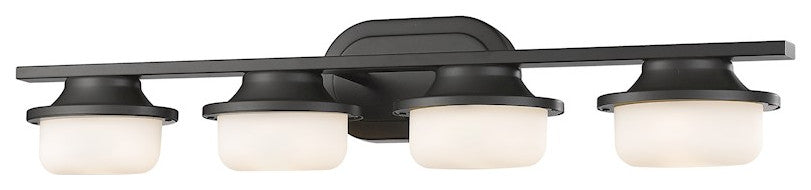 Zlite 1917-4V-BRZ-LED 4-Light Vanity, Matte Opal