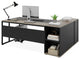 Tribesigns Executive Desk, L Shaped Desk with Cabinet Storage
