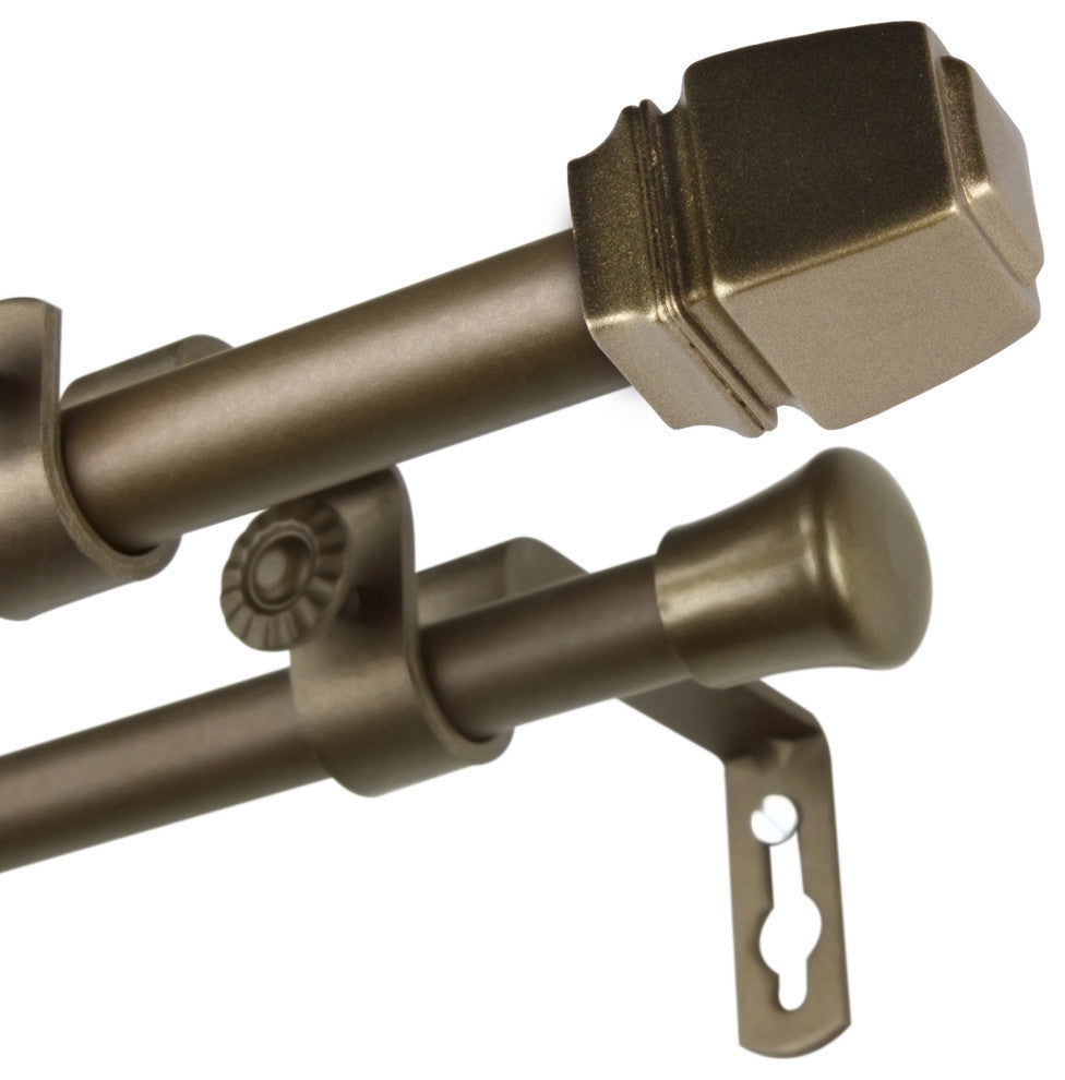 Nona 5/8" Double Curtain Rod Antique Gold
