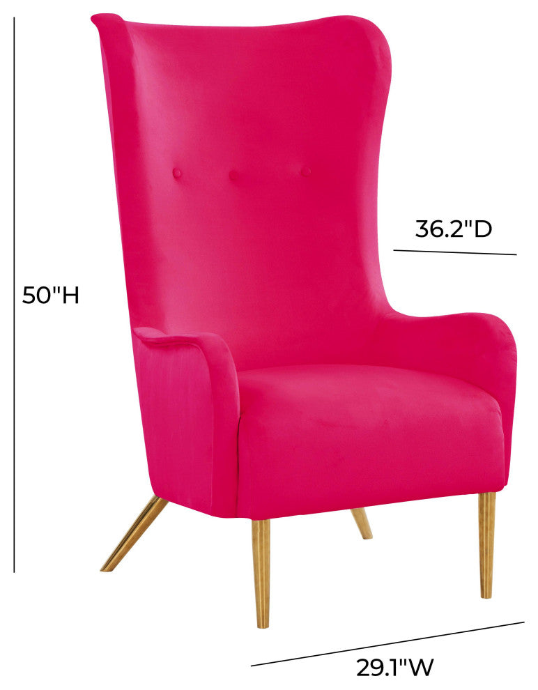 TOV Furniture Ethan Hot Pink Velvet Tall Chair