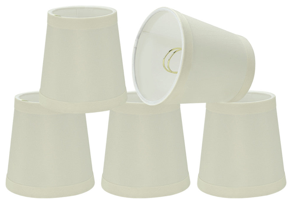 Aspen Creative 32717-X Hardback Empire Clip-On Lamp Shade Off White 3" x 4" x 4"