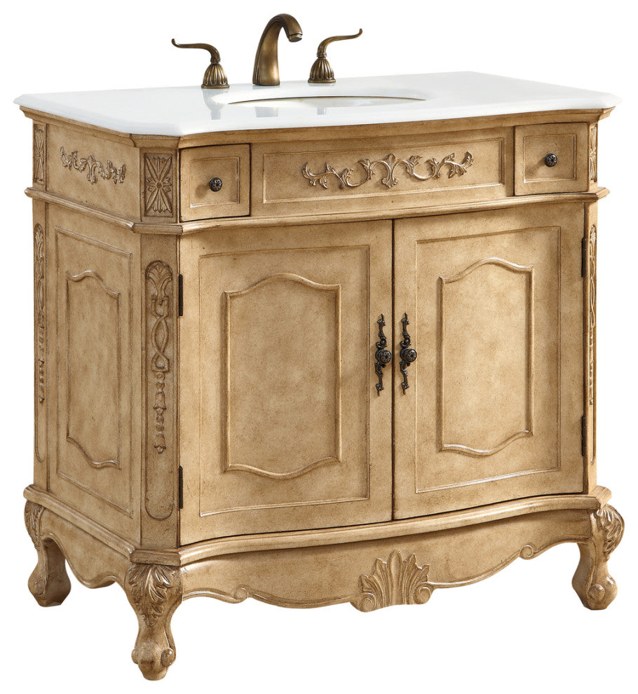 36" Single Bathroom Vanity, Vintage Mint