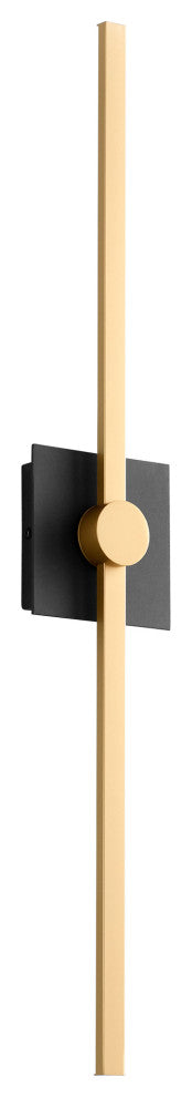 Oxygen Lighting 3-54-1550 Zora 1-Light Vanity Light, Black With Industrial Brass